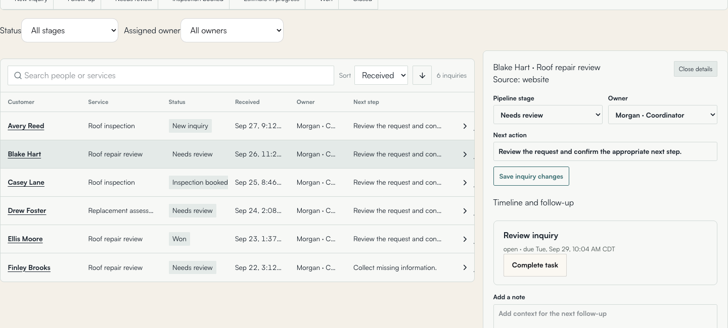 Preview of the A CRM built around your process workflow