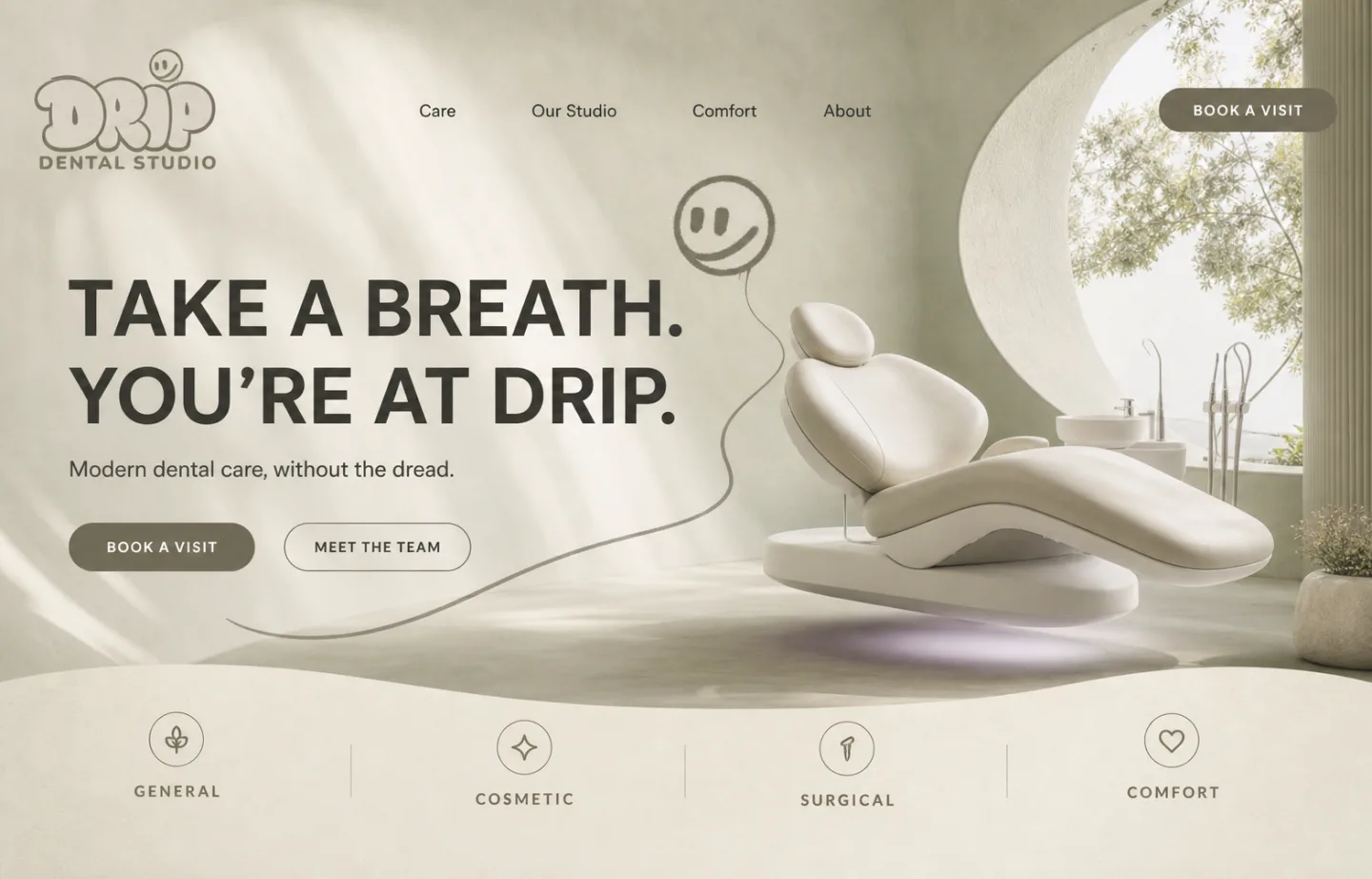 Drip Dental Studio website direction