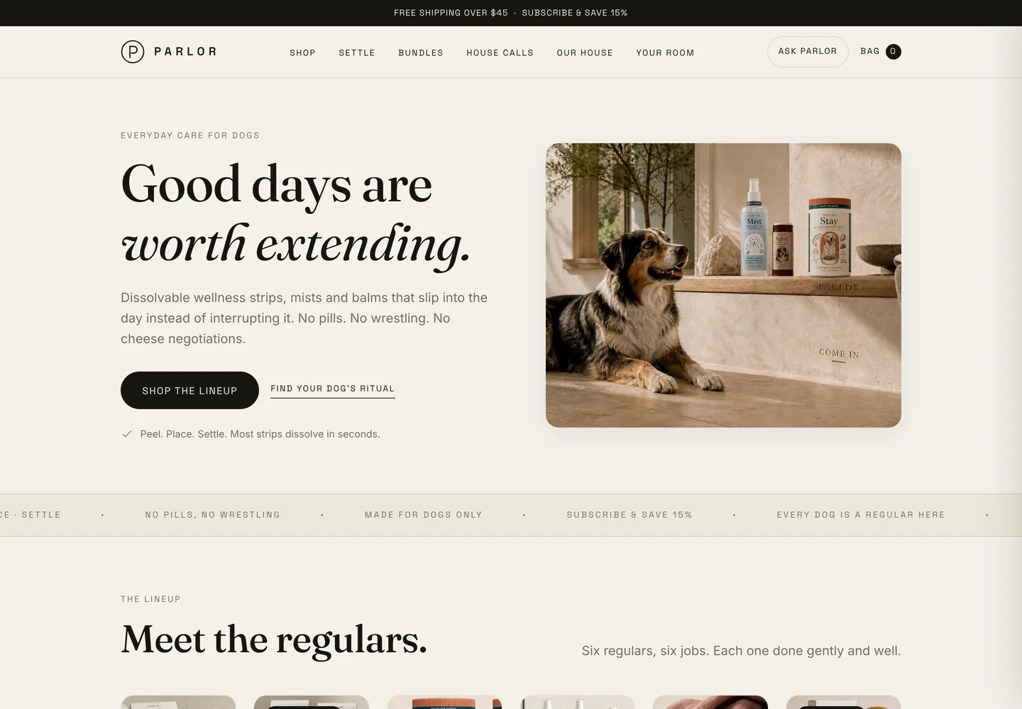 Parlor website direction